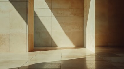 Illuminating Geometric Architecture Modern Gallery Photography Minimalist Space Low Angle Shadows and Light Play