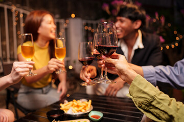 group of people in bar