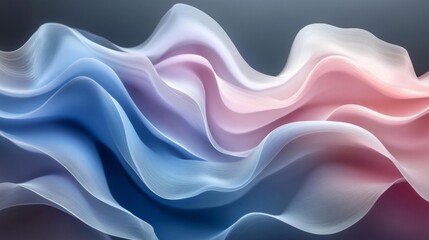 Fototapeta premium Abstract Wavy Pastel Blue Pink Design