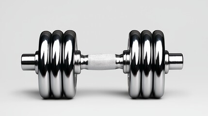 Naklejka premium Chrome Dumbbell Isolated on White