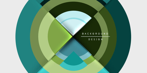 Fototapeta premium Circle and semi circle geometric background. Vector Illustration For Wallpaper, Banner, Background, Card, Book Illustration, landing page