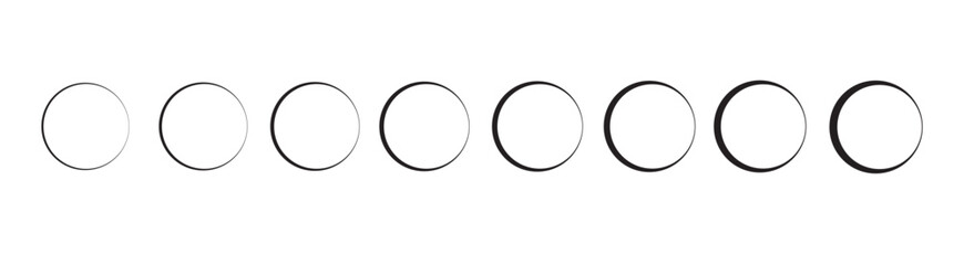 Round circle geometric ball shape line art vector icon 4