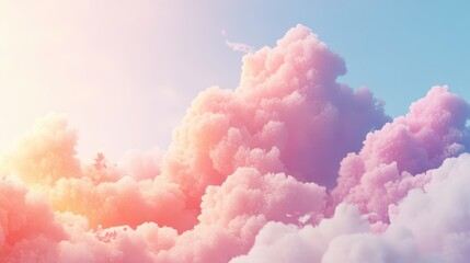 Soft pastelthemed cherry blossoms and clouds, harmonious and celebratory New Year backdrop