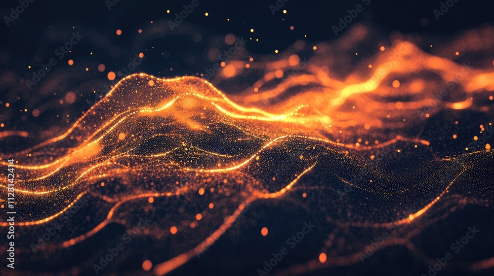 Poster a striking orange digital fingerprint design, illustrating digital identity and secure technology wi