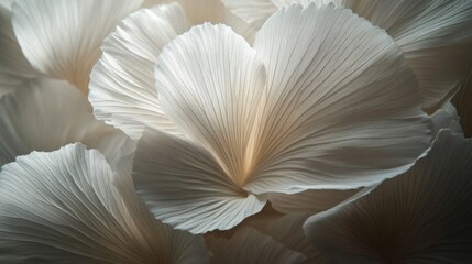 Delicate White Paper Flowers Close Up View