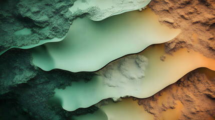 Obraz premium Toxic soil abstract background in green and brown tones