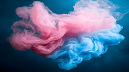 Swirling Pink and Blue Paint Merging.