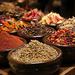 Different aromatic spices