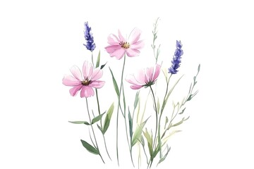 Obraz premium A Bouquet Of Vibrant Pink and Red Iceland Poppies Against A Bright Turquoise Background vector, plant, illustration, decoration, flower, blossom, botany, leaf, no people, ornate, springtime, floral