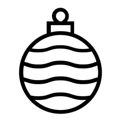 Bauble Icon, Christmas Ball Decoration Single Icon in Outline Style