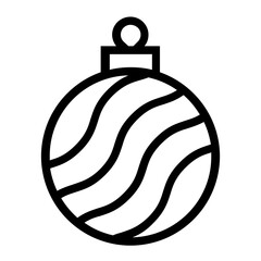 Bauble Icon, Christmas Ball Decoration Single Icon in Outline Style