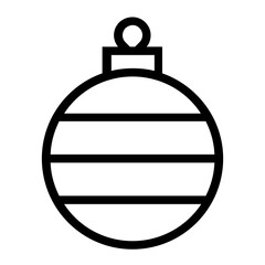 Bauble Icon, Christmas Ball Decoration Single Icon in Outline Style