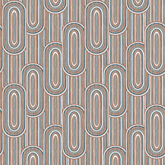 Seamless textured geometric pattern. Blue, white, brown background.