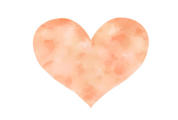 ハート　水彩　イラスト素材　オレンジ