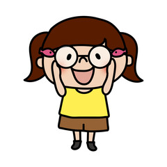 魚の眼鏡をかける子供（女の子）