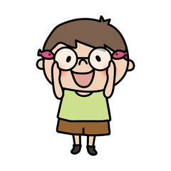 魚の眼鏡をかける子供（男の子）
