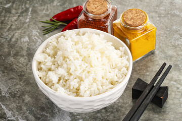 Steamed Basmati rice in the bowl
