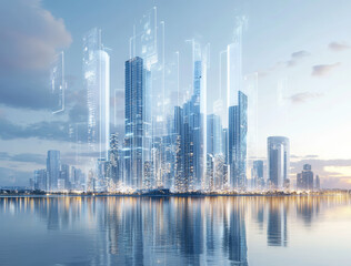 Fototapeta premium city skyline at night