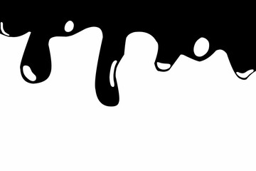 Black dripping oil stain, melt drips , liquid, ink silhouettes isolated vector illustration. Dripping liquid. Melt drop. Flowing liquid isolated on white background. leak, splash, spilled liquid. 
