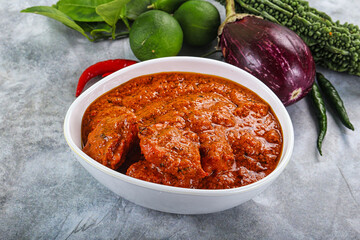 Indian cuisine - butter chicken with sauce