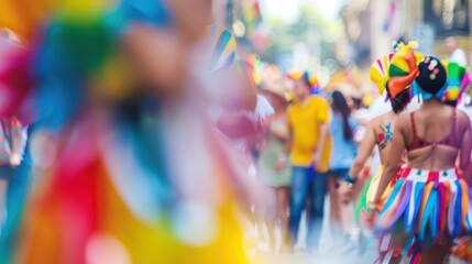 Defocused snapshots of cultural pride and celebration.