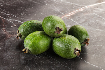 Fresh sweet juicy ripe feijoa