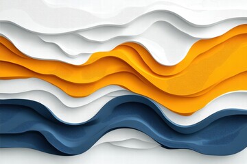 Obraz premium Abstract Wavy Background in Blue, White, and Orange