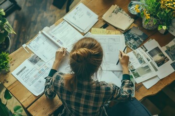 A person reviewing their monthly expenses and cutting unnecessary costs, with a clear focus on increasing savings for a home purchase, as part of the self-preparation process for a loan.