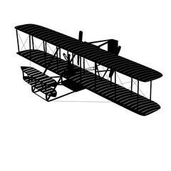 Silhouette Wright flyers, first plane invented  © создать 8 углов