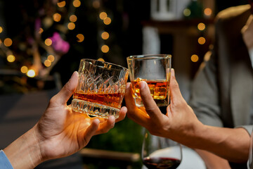 whiskey, for a friendly party in a bar or a restaurant.
