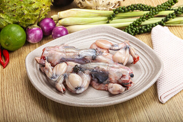 Delicous fresh raw uncooked frog