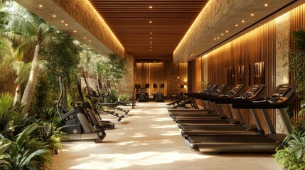Fototapeta premium Luxurious Tropical Gym Interior