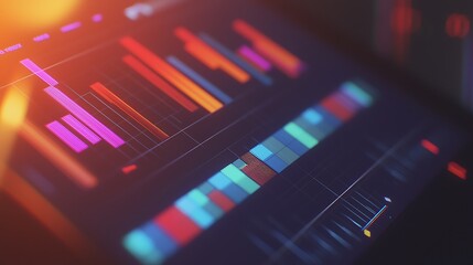 A colorful graph with many different colored lines