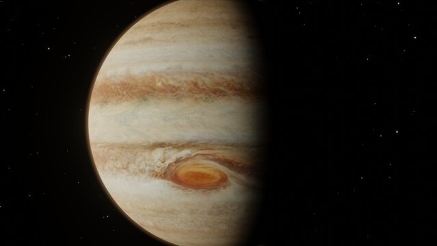 Beautiful Planet Jupiter floating in space 4K