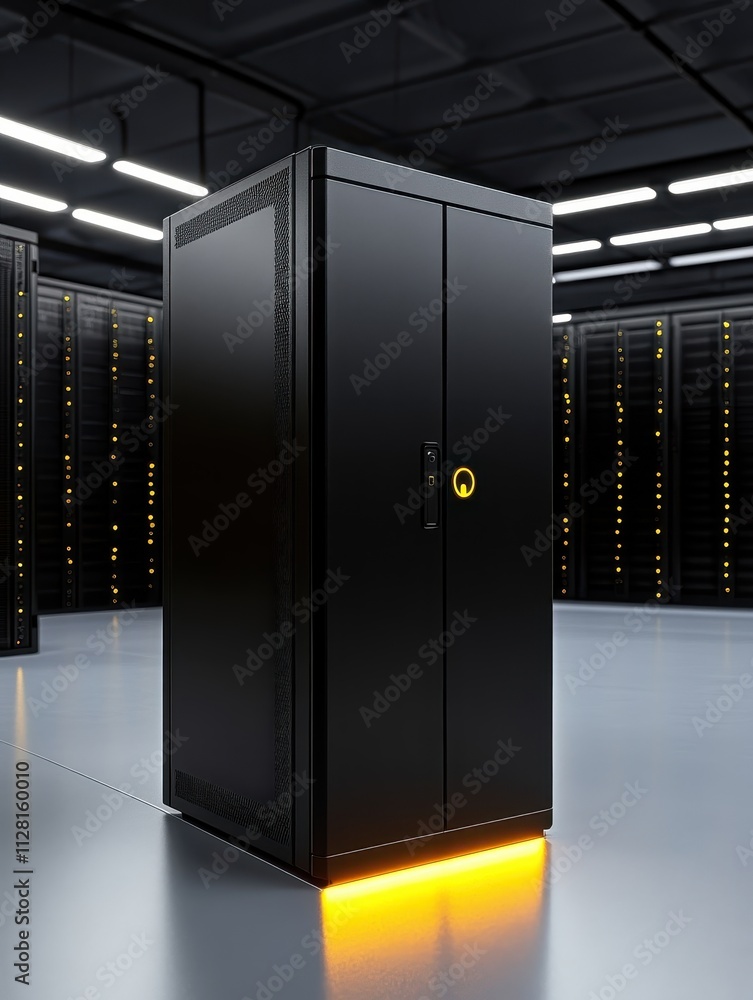 Poster data center operations modern facility technology infrastructure controlled environment low angle vi