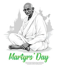 Happy Martyrs' Day social media post banner template
