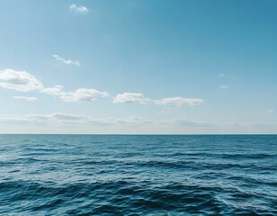 Obraz premium seascape background. sea and sky meet on the horizon. delicate blue color