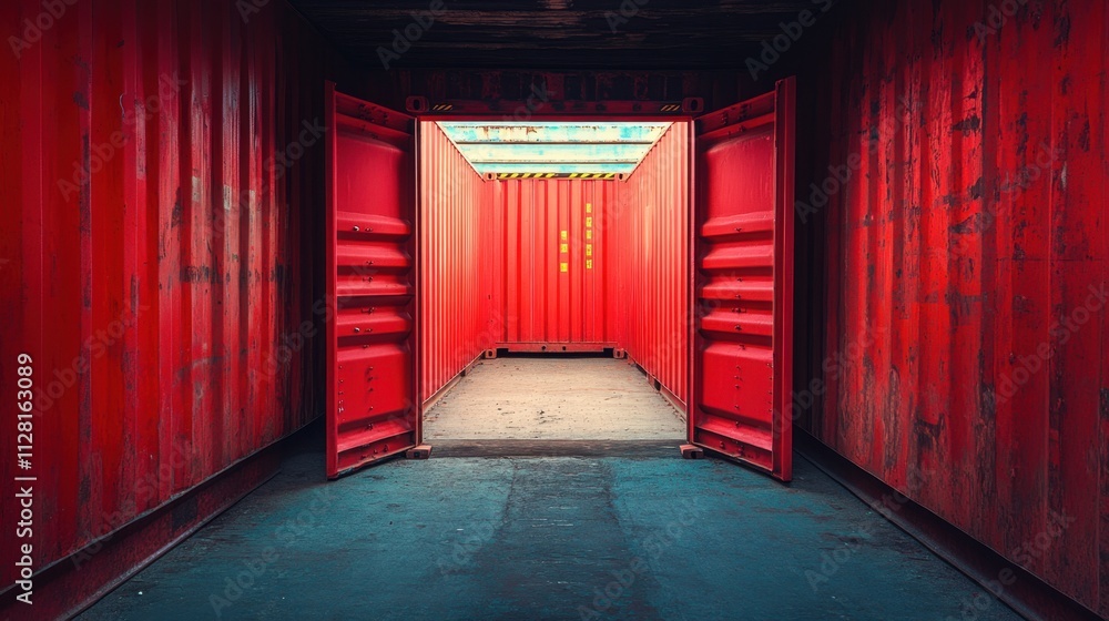 Poster containers create a vibrant corridor leading to an intriguing space filled with possibilities and ad