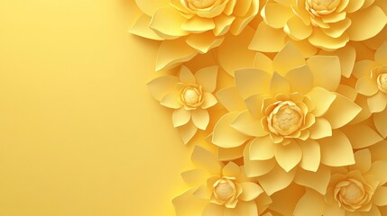 Naklejka premium Yellow Lotus Mandala Design for Wall Mural and Print Products AI generated illustration