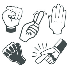 Hands silhouette collection