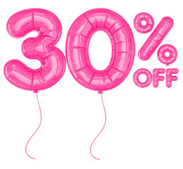 30 Percent Pink Balloon Discount Offer