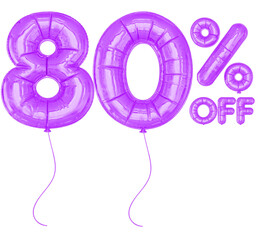 80 Percent Purple Balloon Discount Offer