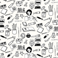 creative doodle seamless pattern vector illustrations