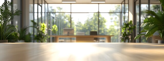  Blur focus of White open space office interior can be used as background 