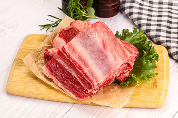 Raw beef rib for cooking