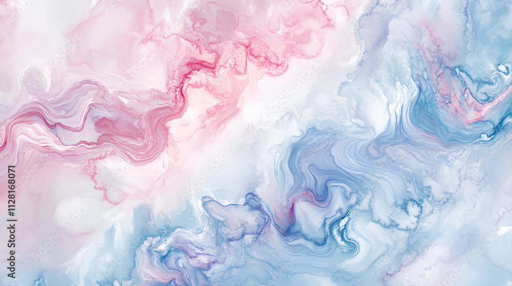 Poster soft silk waves in blue and purple with smooth motion and light texture creating a beautiful fabric 