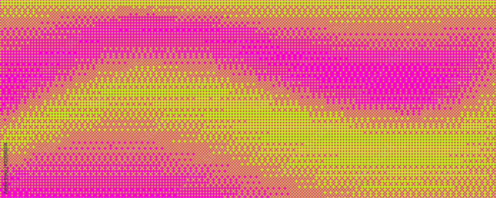 Poster pixel background with bitmap pattern. retro game dotted gradient effect. vector dither gradation. ab