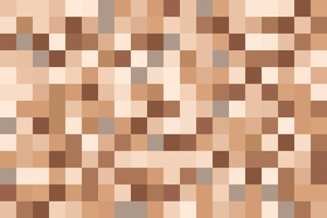 Blurred censor vector background. Mosaic pixel nude effect. Brown color square texture.