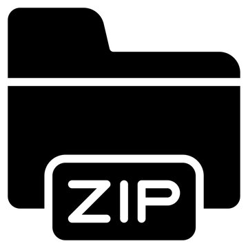 Zip file icon solid vector illustration