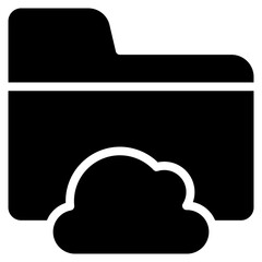 Cloud File icon solid vector illustration